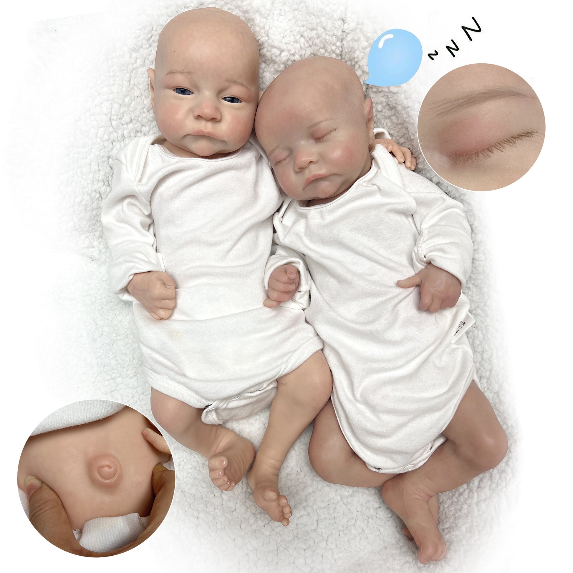 45CM Girl and Boy Levi Painted Full Body Soft Solid Silicone Reborn Dolls Handmade Baby Doll - Reborn With Love Baby Dolls Store