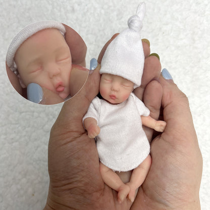 10cm Mini Palm Soft Full Solid Silicone Bebe Reborn Girl Handmade Realistic Reborn Dolls Lifelike - Reborn With Love Baby Dolls Store