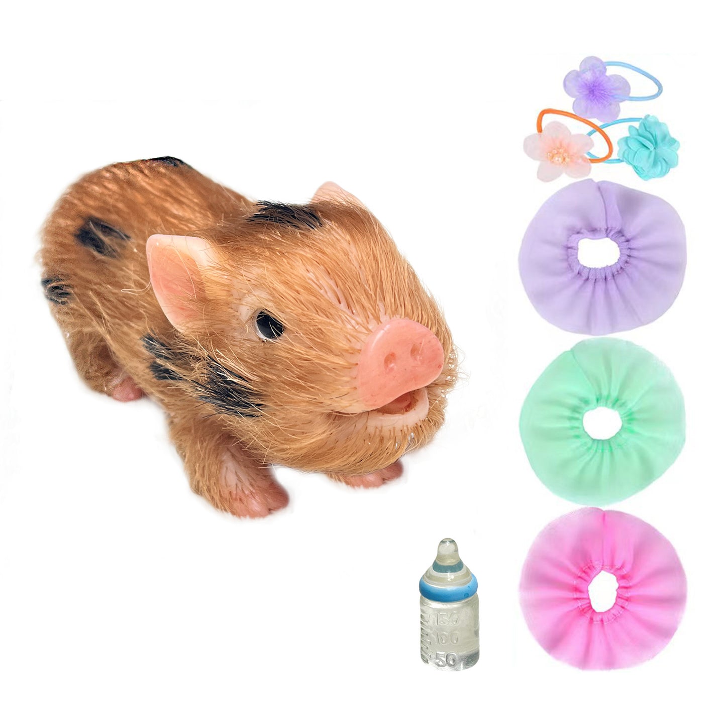 Reborn Pig Dolls, 5 Inch Realistic Newborn Full Silicone Mini Pet Piggy