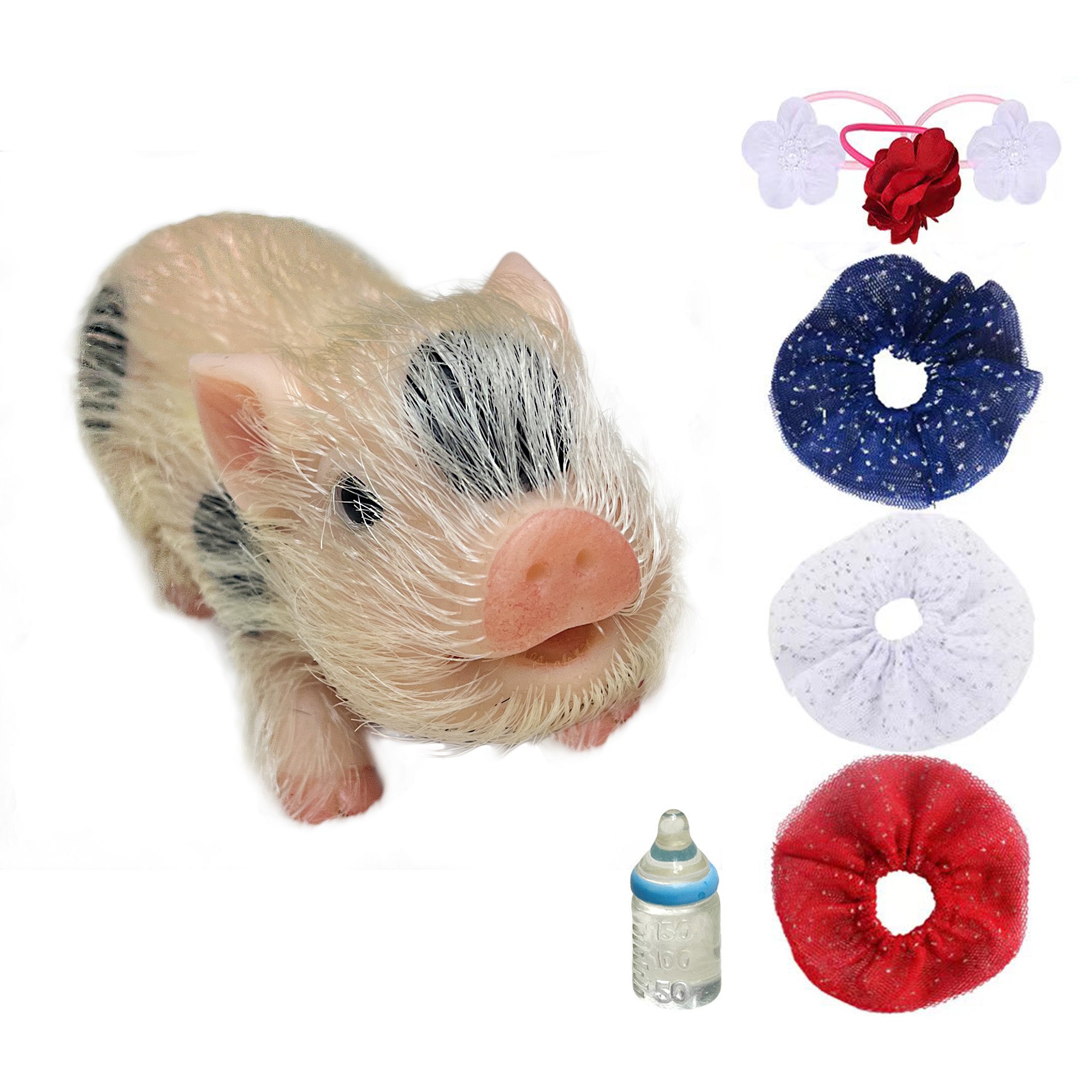 Reborn Pig Dolls, 5 Inch Realistic Newborn Full Silicone Mini Pet Piggy