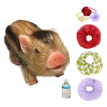 Reborn Pig Dolls, 5 Inch Realistic Newborn Full Silicone Mini Pet Piggy