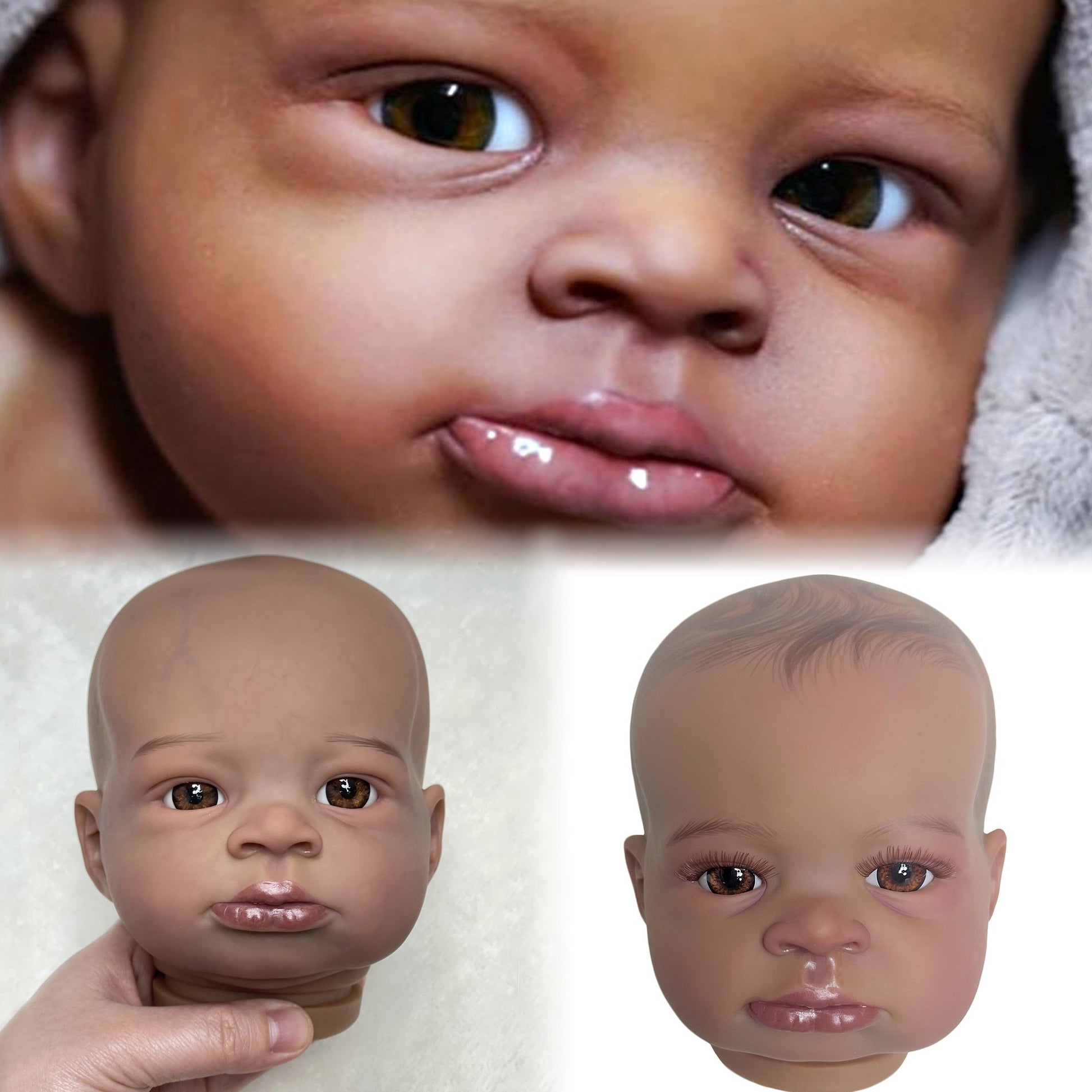 18-20" Black Skin Lanny Reborn Doll Kit Unassembled DIY Dolls Parts Handmade Lifelike Real Bebê Reborn Kit Reborn - Reborn With Love Baby Dolls Store