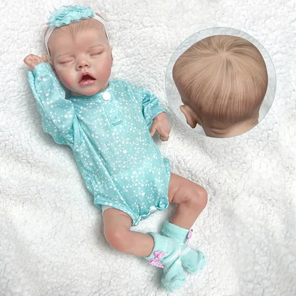 16 Inch Full Body Soft Silicone Vinyl Doll 3D Painted Realistic Can Take A Bath Newborn Baby Doll For Kids Gift , Halloween/Thanksgiving Day/Christmas gift