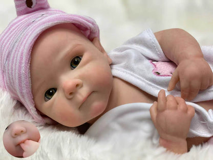 Gileutay 12 inch Full Body Silicone Baby Doll Girl Lifelike Reborn Baby Dolls Realistic Newborn Dolls that Look Like Real Life Babies