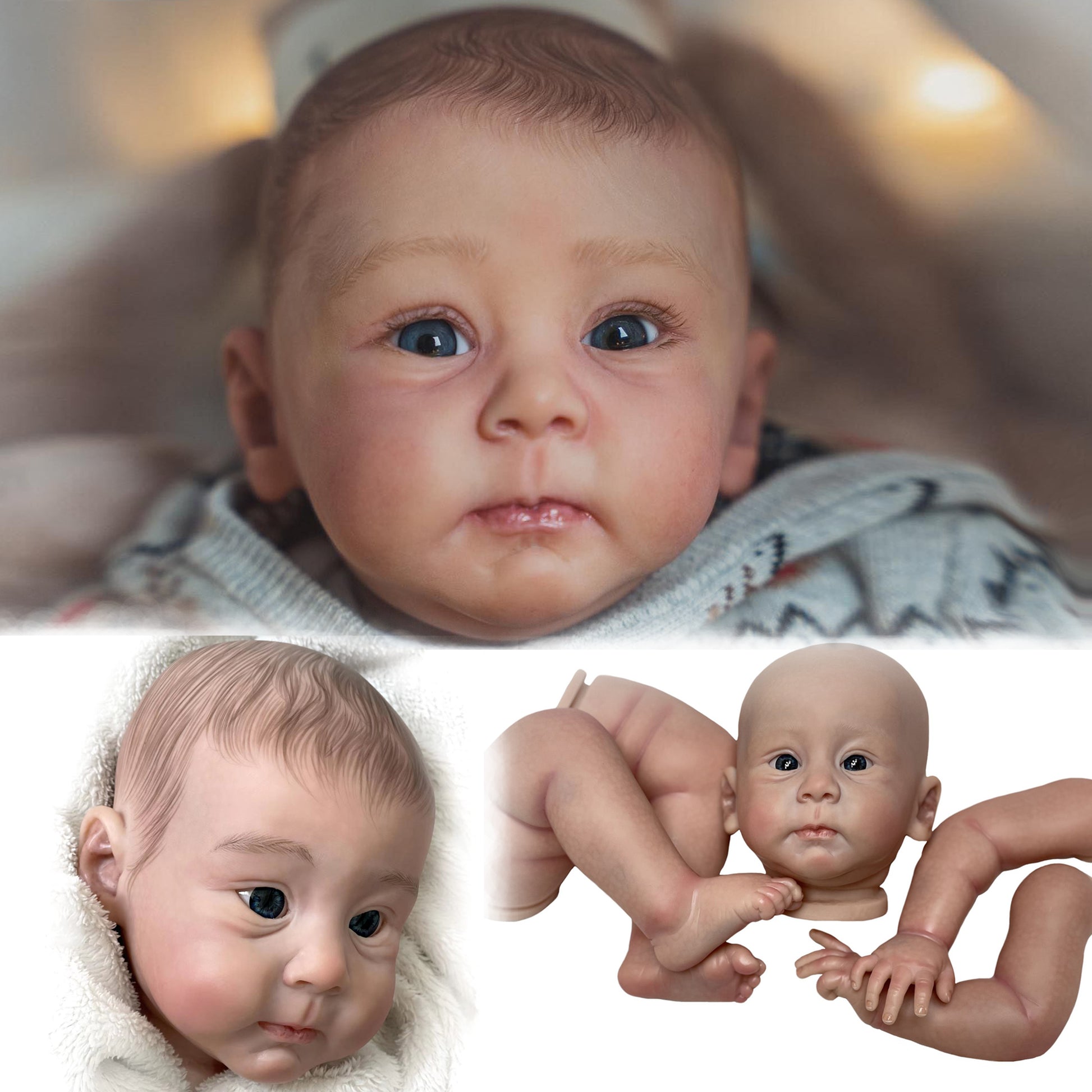 5cm Painted Vinyl Doll Kits Huxley Kit Reborn Handmade Lifelike Realistic Bebe Reborn DIY Blank Bebe Kits - Reborn With Love Baby Dolls Store