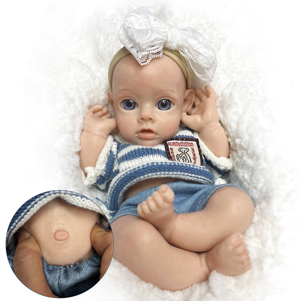 Boy 25CM Reborn Dolls Full Body Solid Silicone Handmade Painted Reborn Baby Doll - Reborn With Love Baby Dolls Store