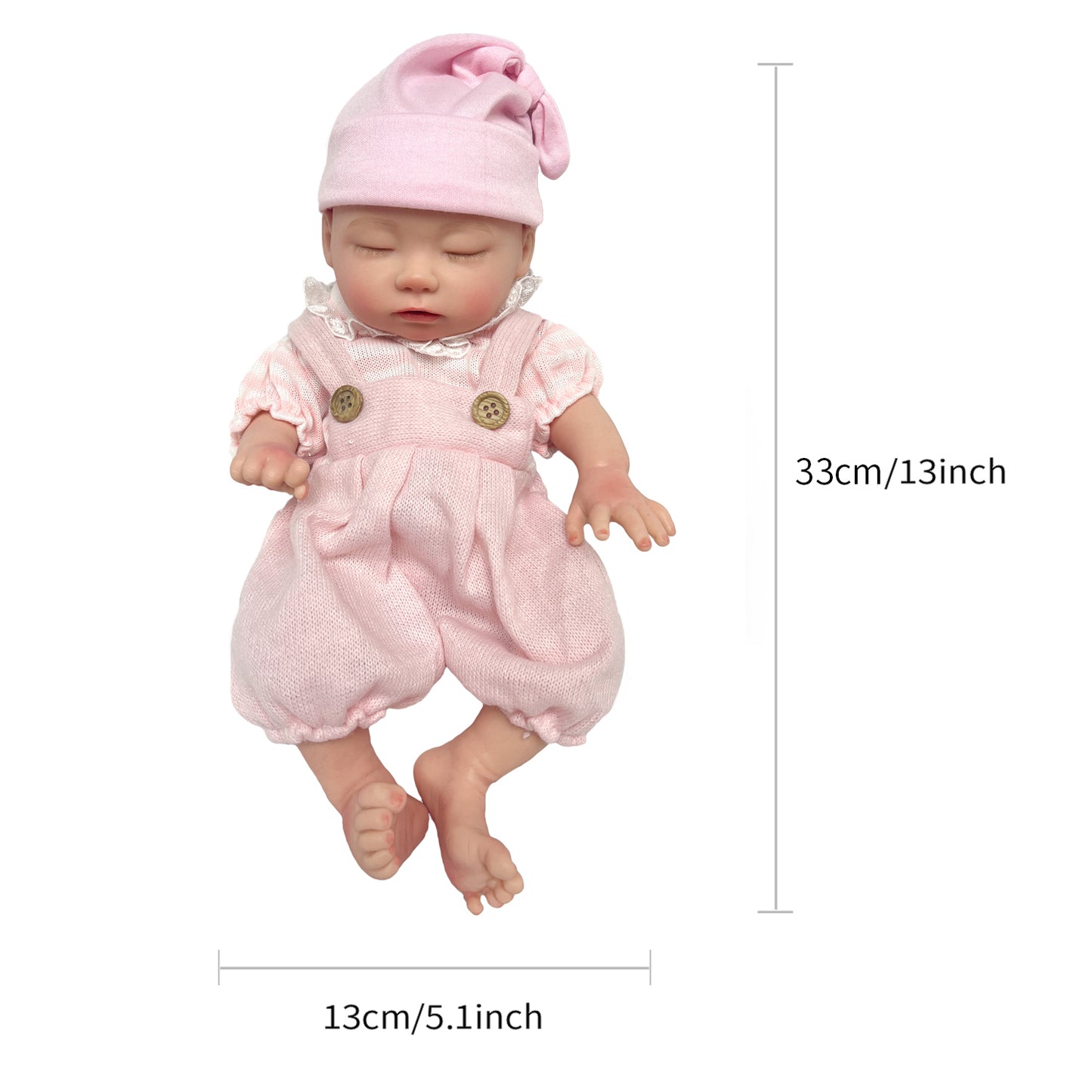 13inch Can Drink Milk Can Pee Silicone Reborn Baby Dolls Soft Full Body Solid Silicone