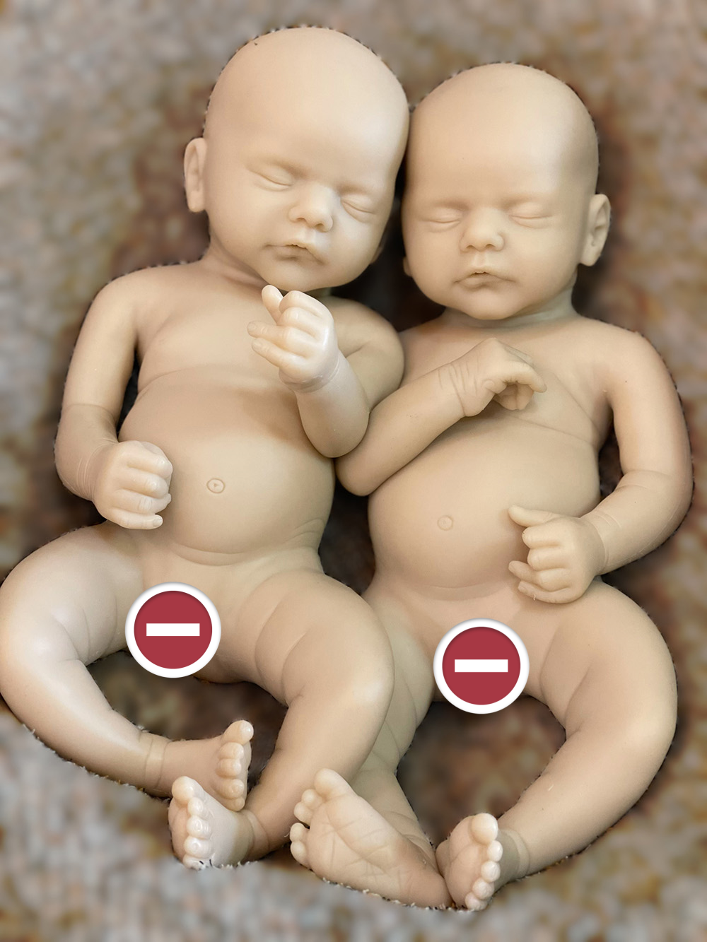 18 Inch Asleep Sam Unpainted Boy And Girl Full Body Silicone Hand-detailed Skin Texture With Pliable Touch Feeling