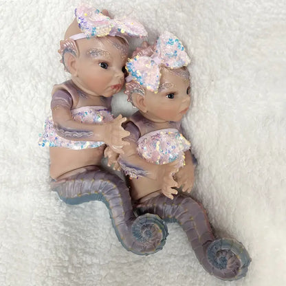 15.35inch Cuddly Reborn Mermaid Doll With Rooted Hair Handmade Lifelike Newborn Baby Doll Toy Bikini Outfits For Birthday Gift