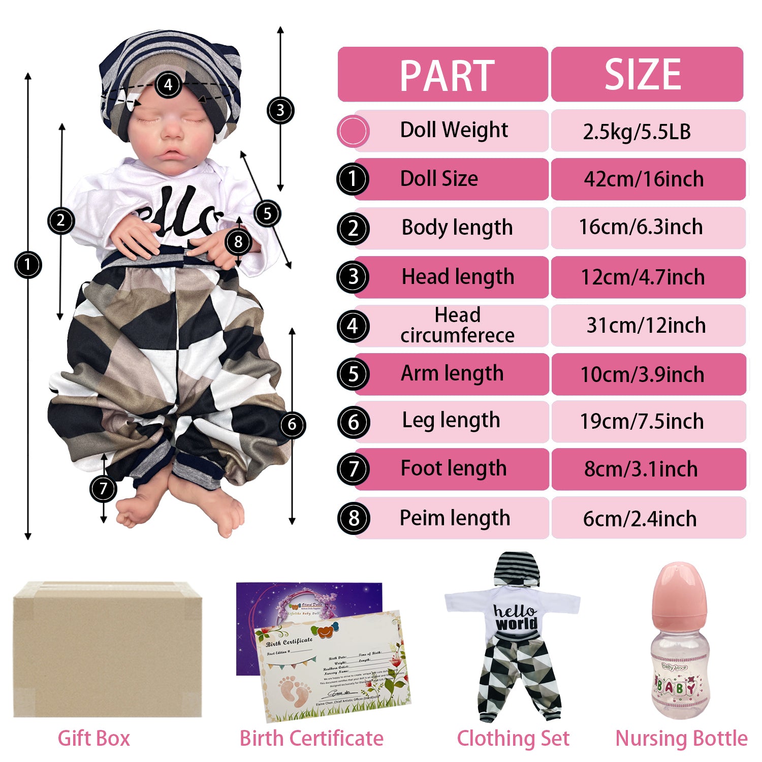 43CM Full Body Soft Solid Silicone Twin B Bebe Reborn Girl 3D Painted Lifelike Real Dolls Boneca Reborn - Reborn With Love Baby Dolls Store