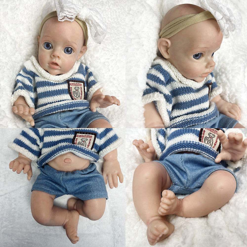 Boy 25CM Reborn Dolls Full Body Solid Silicone Handmade Painted Reborn Baby Doll - Reborn With Love Baby Dolls Store