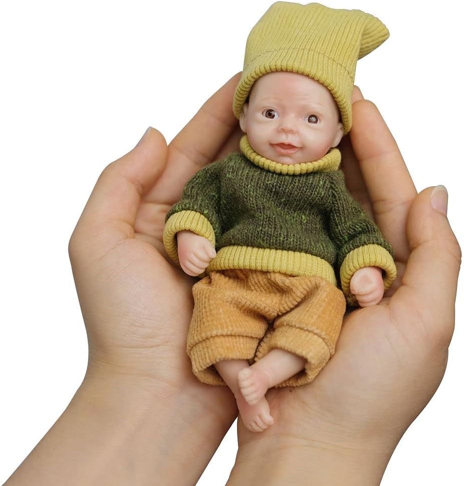 Lovely 6 Inch Palm Newborn Babies Full Body Silicone Boys Reborn Dolls Bebe Reborn Corpo De Silicone Yellow