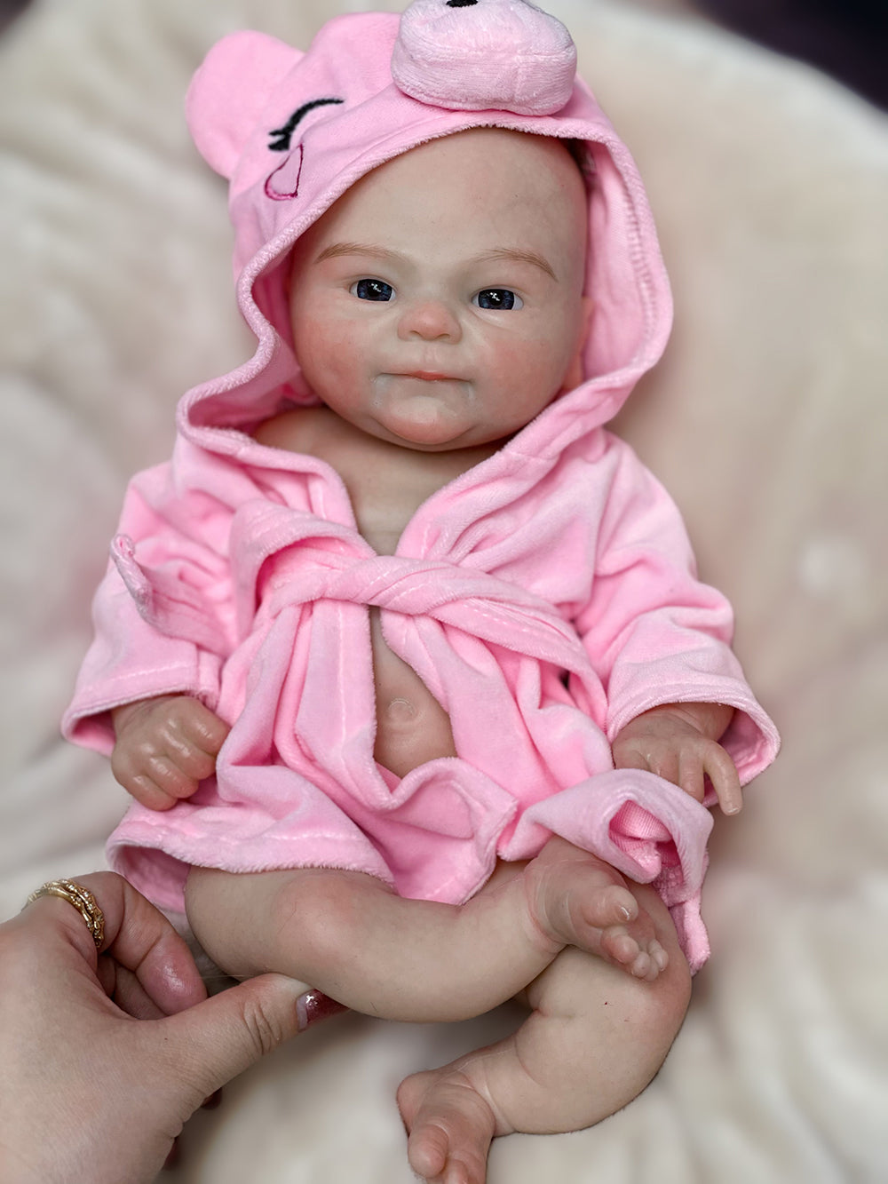 16 Inch Sweet Girl Full Body Silicone Reborn Toddler Hand-detailed Skin With Visible Veins