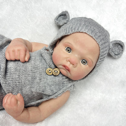 16 inch Full Body Soft Solid Silicone Bebe Reborn Boy 3D Painted Handmade Newborn Doll Boneca Reborn - Reborn With Love Baby Dolls Store