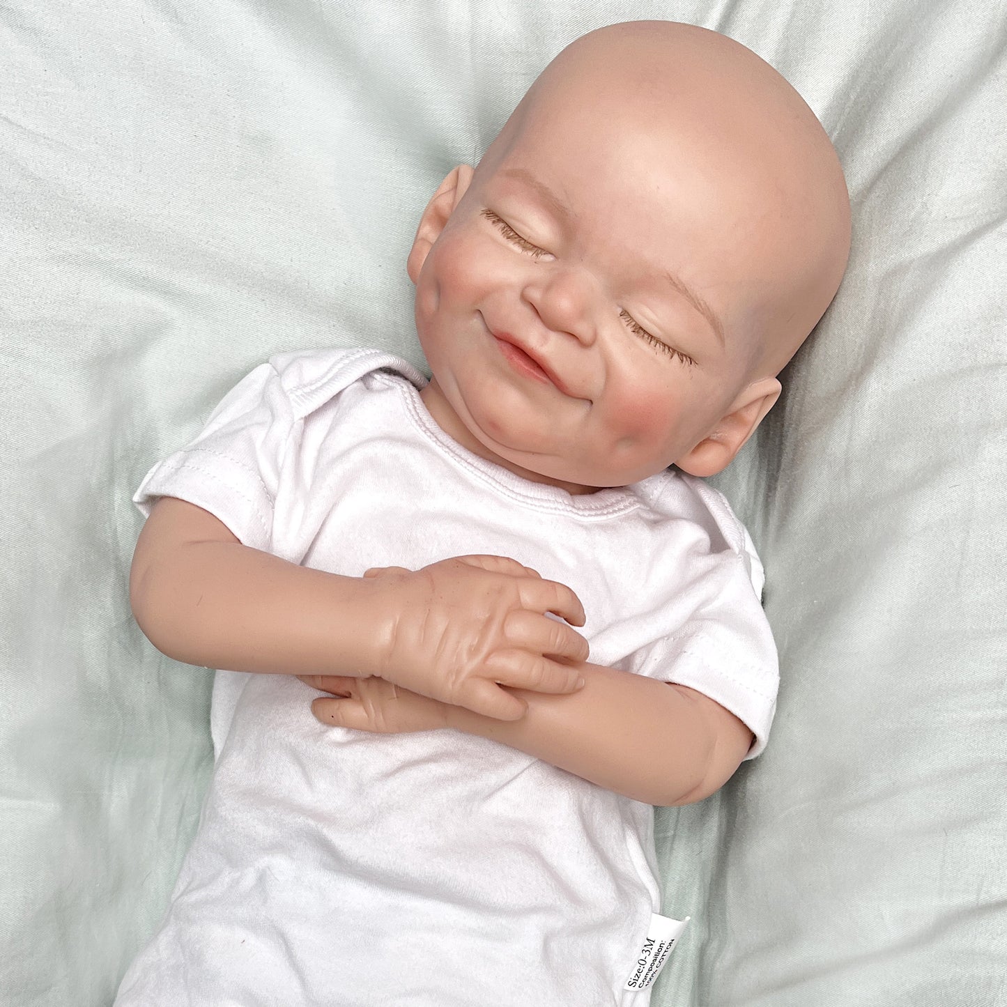 18 Inch/45cm Soft Silicone Reborn Doll - Perfect Gift for Kids: Smile Boy All Silicone Dolls with Genesis Oil Painted Newborn Baby Dolls