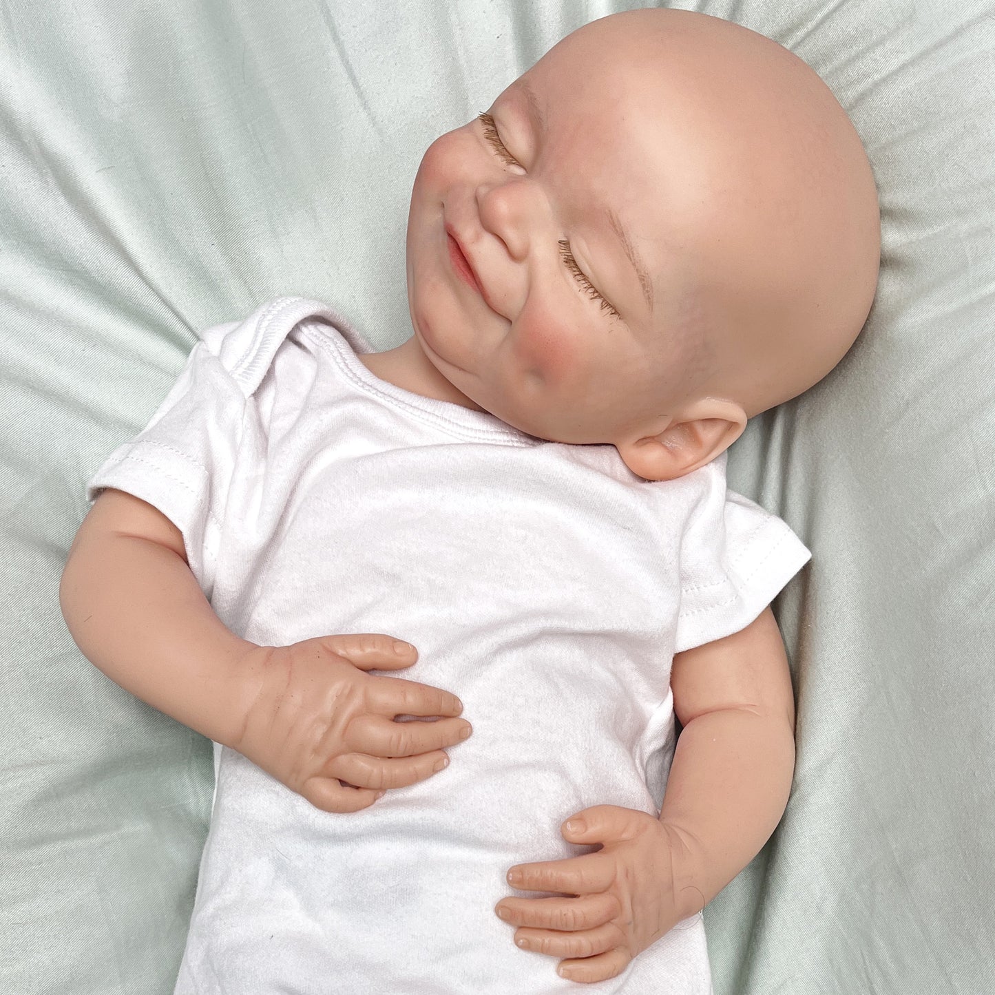 18 Inch/45cm Soft Silicone Reborn Doll - Perfect Gift for Kids: Smile Boy All Silicone Dolls with Genesis Oil Painted Newborn Baby Dolls