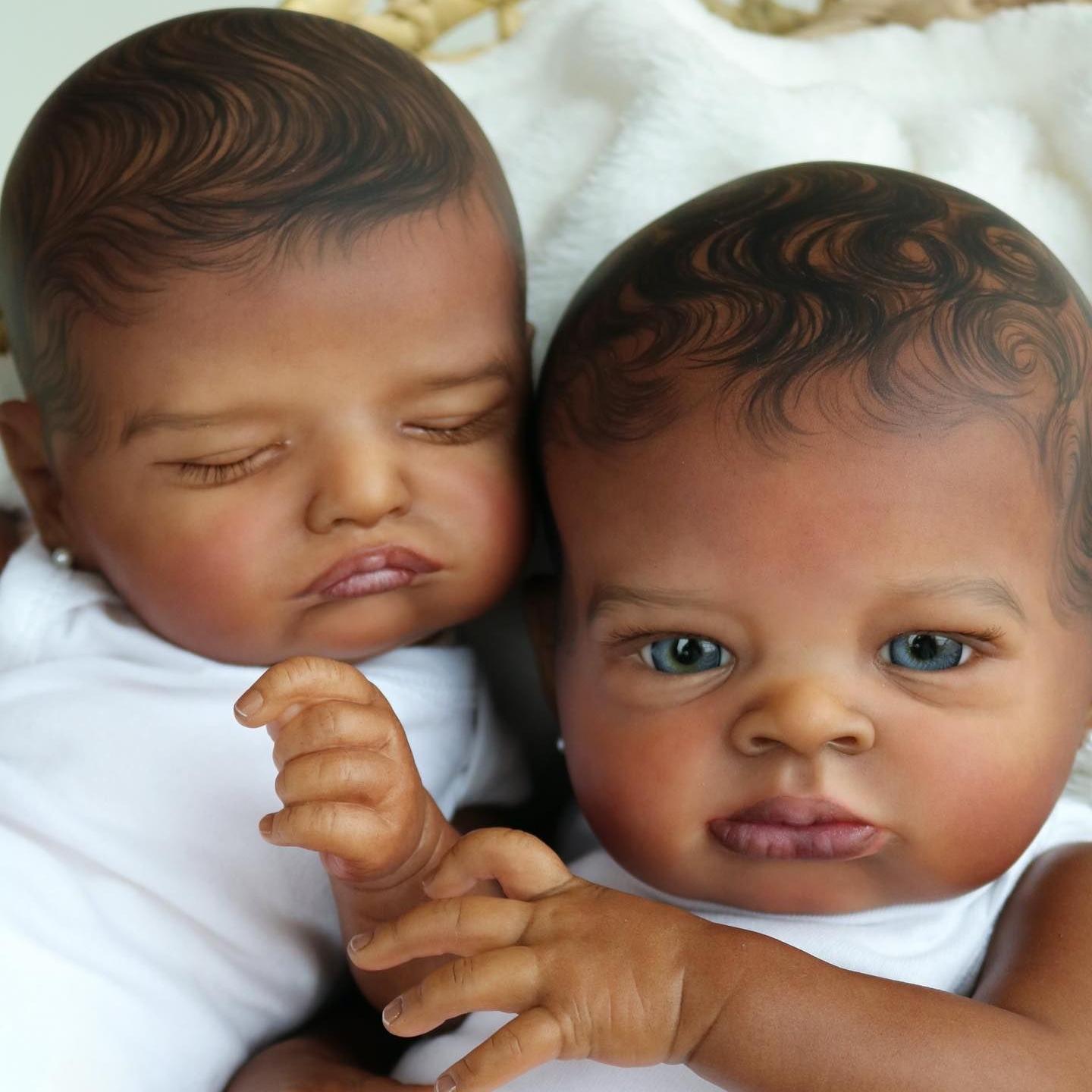 Genesis Artist Painted Lanny Bebe Reborn 45cm Black Skin Lifelike Real Reborn Doll - Reborn With Love Baby Dolls Store