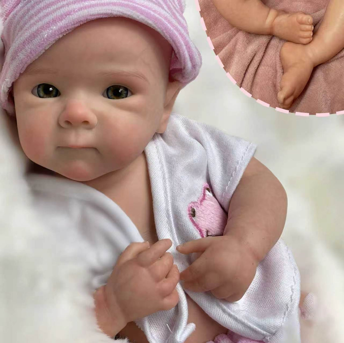 Gileutay 12 inch Full Body Silicone Baby Doll Girl Lifelike Reborn Baby Dolls Realistic Newborn Dolls that Look Like Real Life Babies