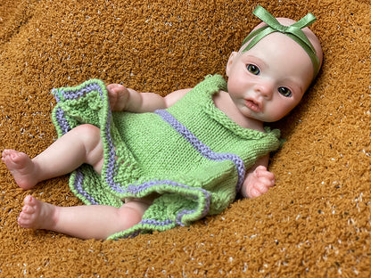 11 Inch Attractive Mini Size Reborn Doll Full Body Silicone With Hand-painted Skin