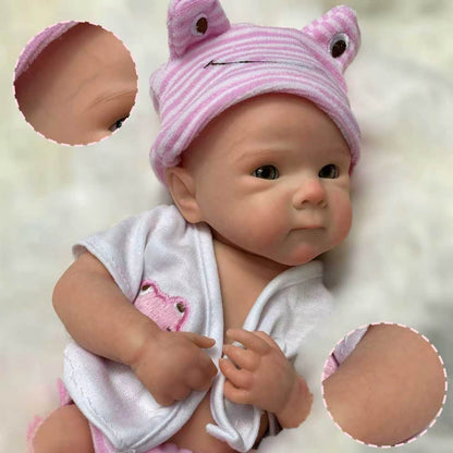 Gileutay Small Size 13 Inch Lovely Pink Bettie Full Body Solid Silicone Handmade Skin Details With Visible Veins