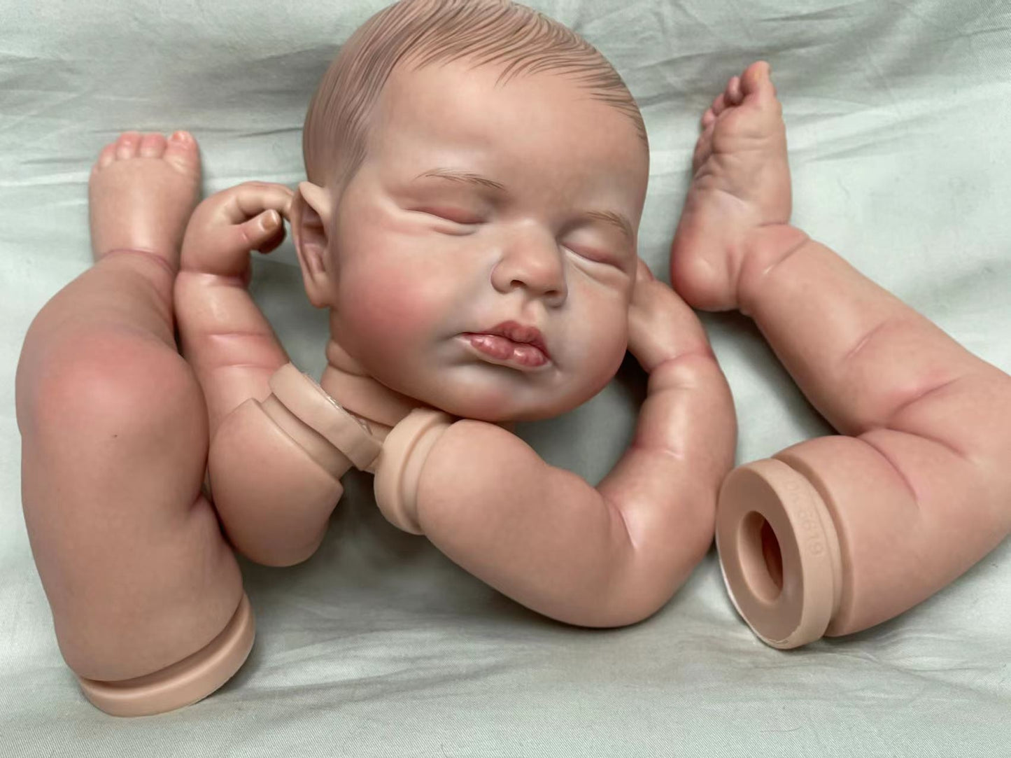 50CM Bebe Reborn Kits Loulou Handmade Painted Sleeping Reborn Doll Vinyl DIY Blank Unassembled Kit Toy Boneca