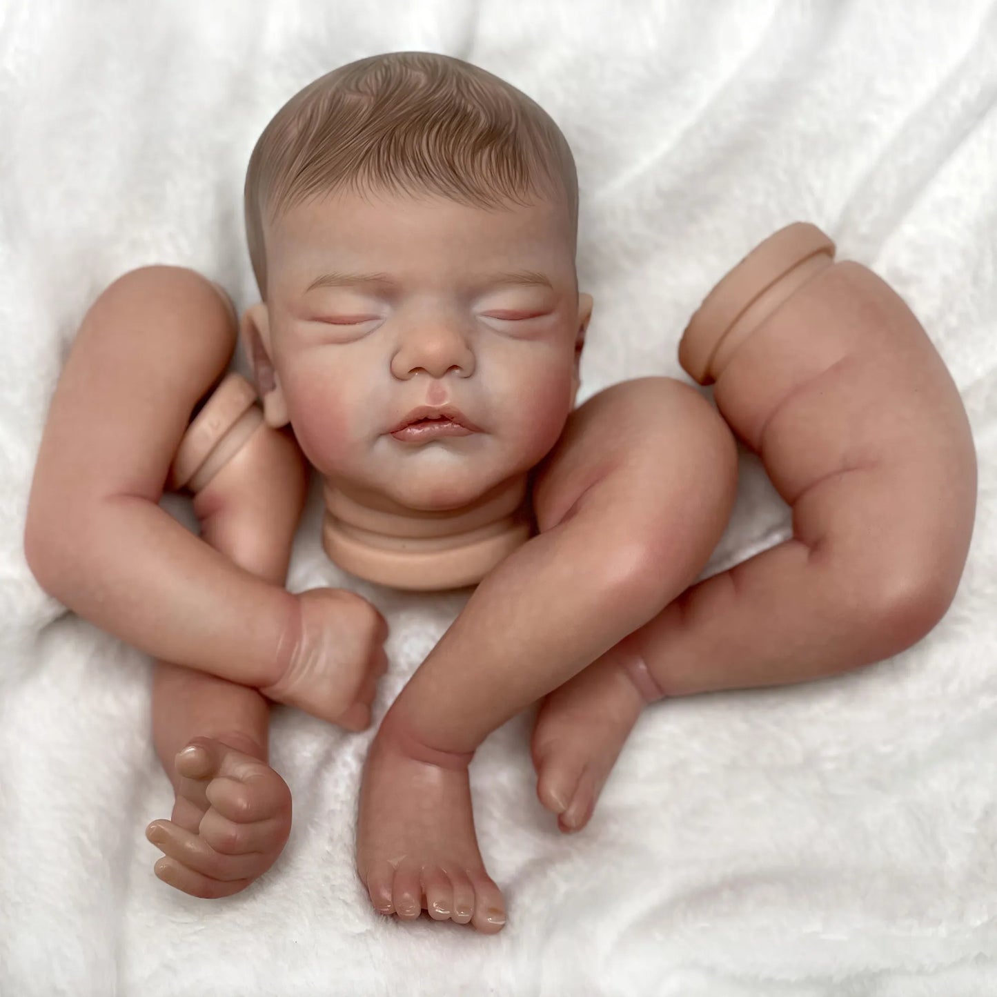 45CM Reborn Baby Dolls Kits Sam Handmade Painted/Genesis Artist Paint Unfinished Soft Vinyl Parts Lifelike Reborn Doll Kit Toy