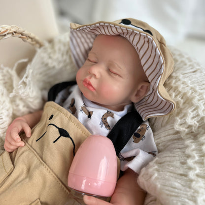 18" 45cm Boy Full Body Soft Solid Silicone Bebe Reborn Dolls Handmade Painted Newborn Baby Doll For Kids Gift