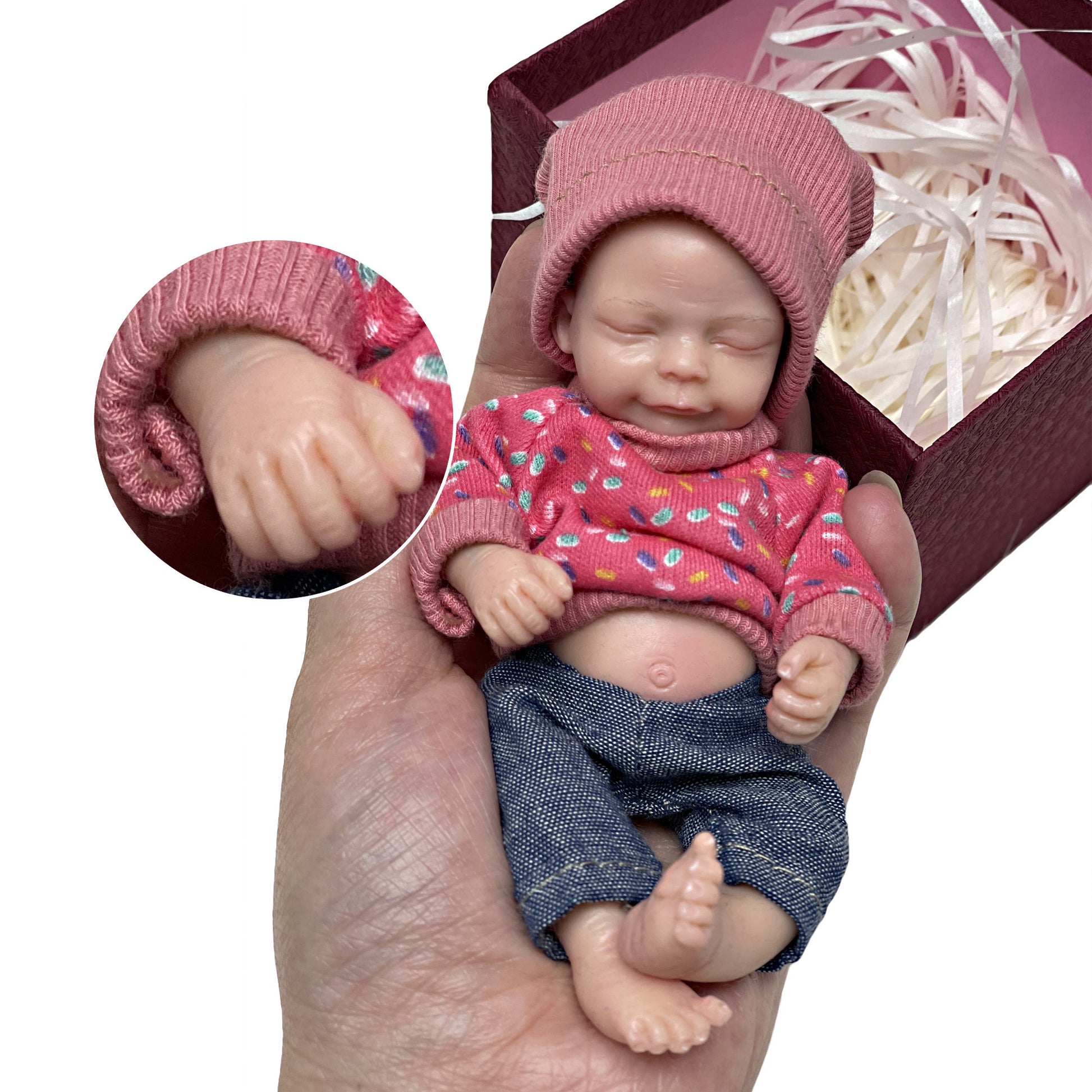 6 Inch Super Cute Mini Palm Silicone Reborn Doll Realistic Baby Reborn Solid Silicone Bebê Reborn - Reborn With Love Baby Dolls Store