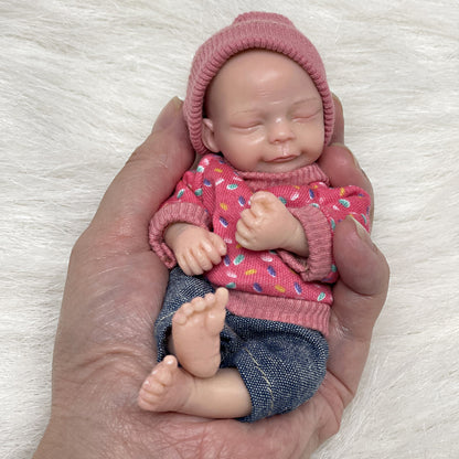 6 Inch Super Cute Mini Palm Silicone Reborn Doll Realistic Baby Reborn Solid Silicone Bebê Reborn - Reborn With Love Baby Dolls Store