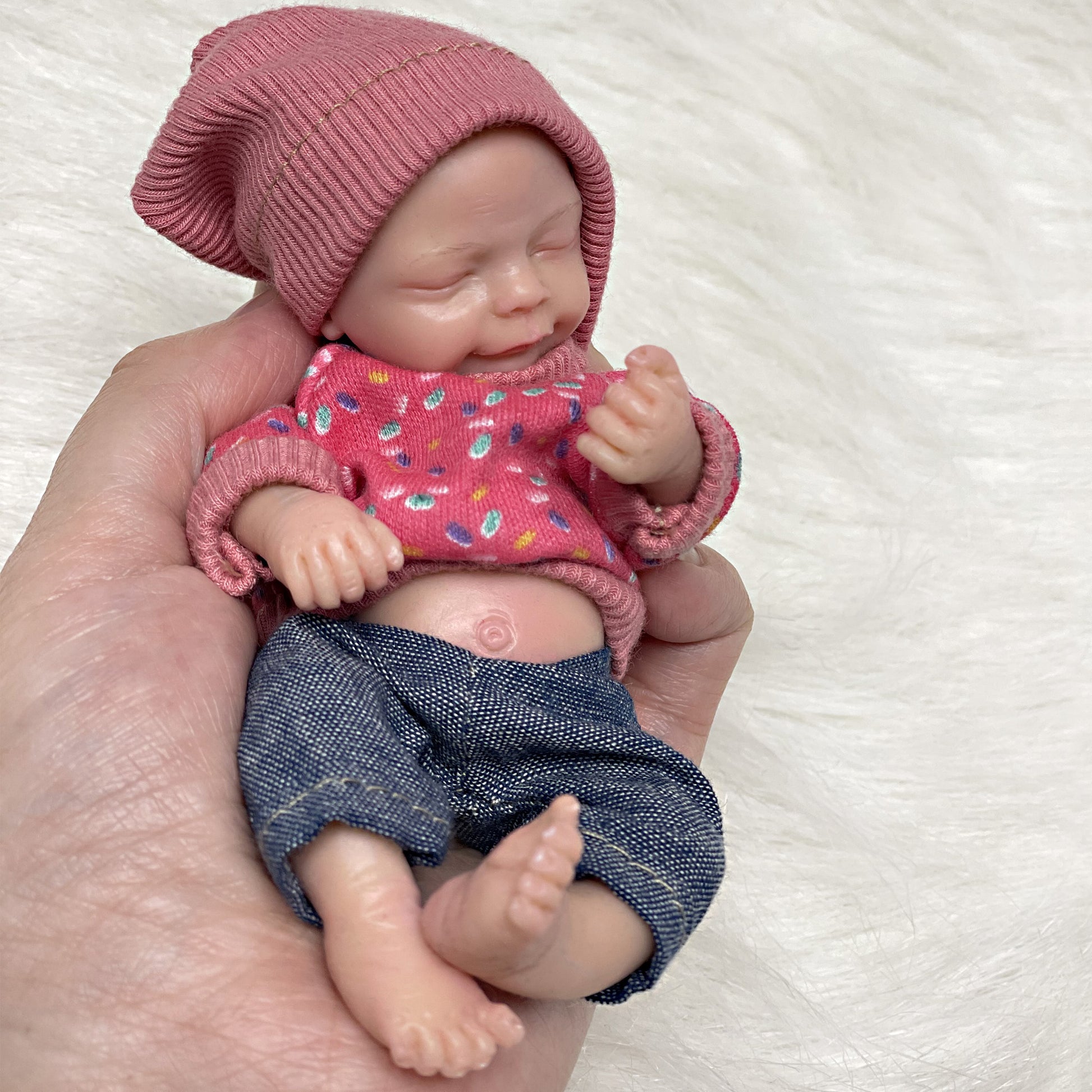 6 Inch Super Cute Mini Palm Silicone Reborn Doll Realistic Baby Reborn Solid Silicone Bebê Reborn - Reborn With Love Baby Dolls Store