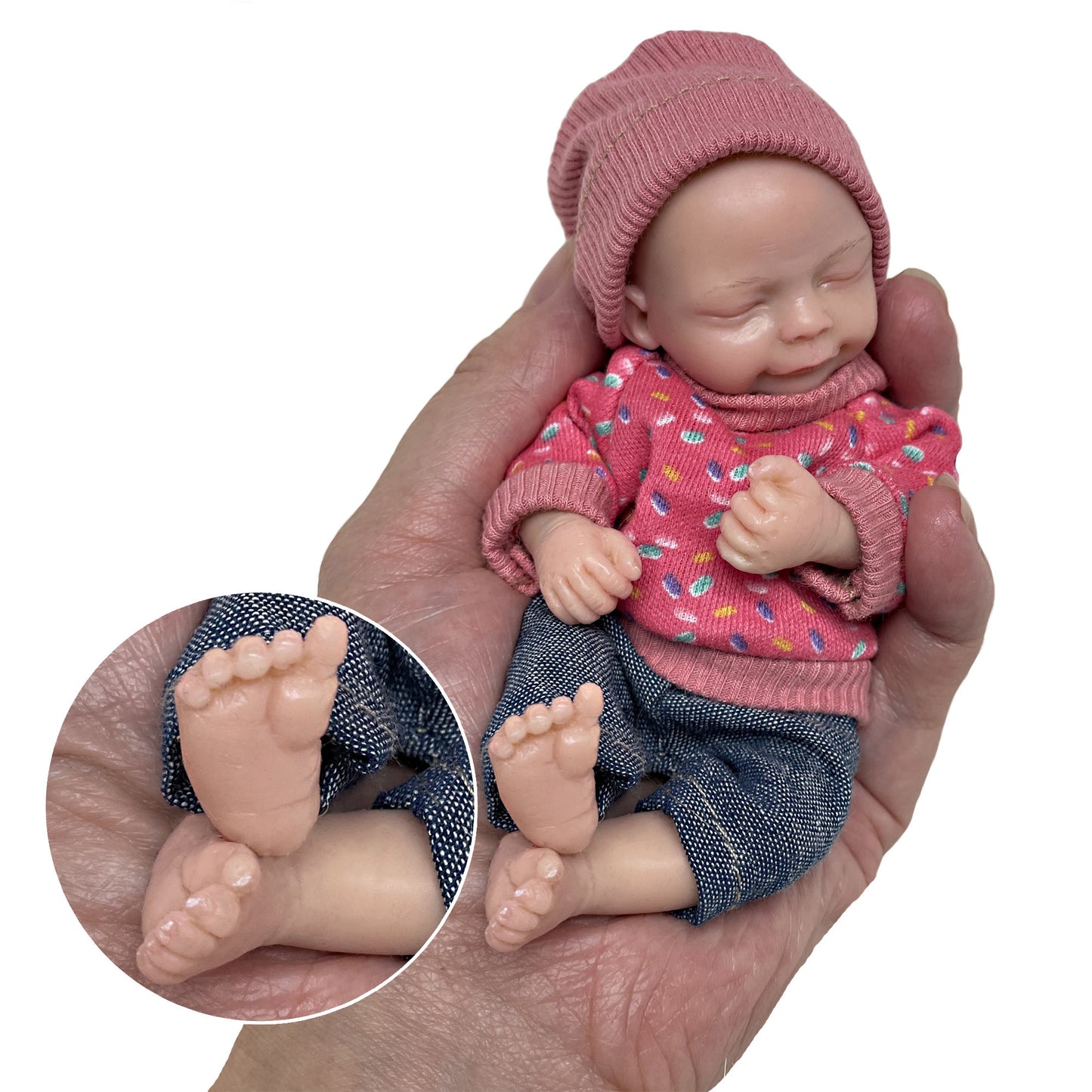 6 Inch Super Cute Mini Palm Silicone Reborn Doll Realistic Baby Reborn Solid Silicone Bebê Reborn - Reborn With Love Baby Dolls Store