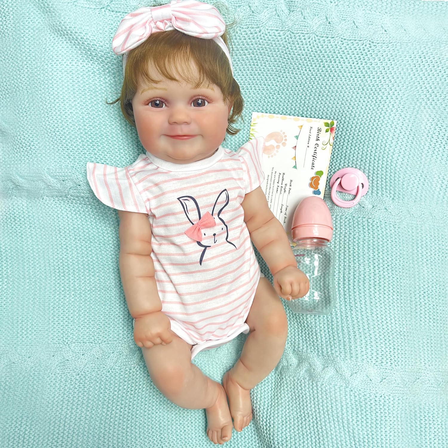 Reborn Baby Dolls, 20 Inch Full Vinyl Lifelike Realistic Newborn Baby Doll That Look Real Handmade Reality Doll Baby for Kids Gift