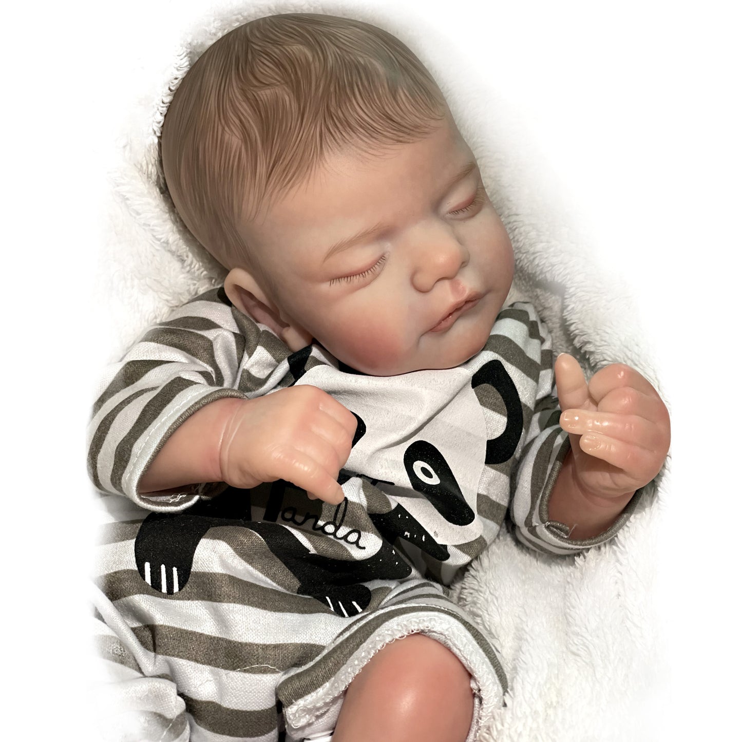 18 Inch Reborn Dolls Sam Painted Realistic Cute Sleeping Bebe Reborn Doll Soft Touch Body Toy For Gift - Reborn With Love Baby Dolls Store