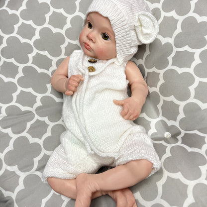 45cm Tutti Solid Silicone Bebe Reborn Girl Genesis Oil Painted Lifelike Newborn Baby Doll Boneca Reborn - Reborn With Love Baby Dolls Store