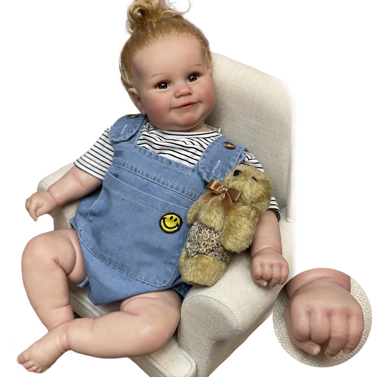 60CM Bebe Reborn Dolls Maddie Handmade Painted Newborn Baby Doll With Rooted Hair Gift For Kids - Reborn With Love Baby Dolls Store