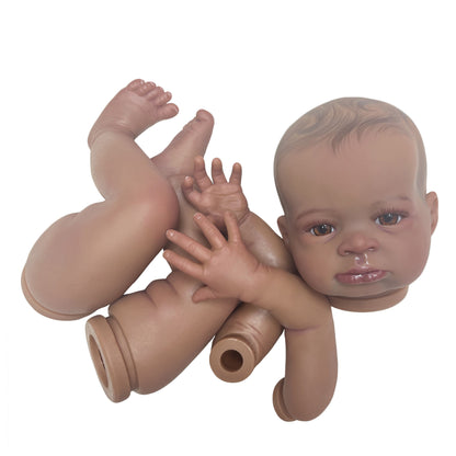 18-20" Black Skin Lanny Reborn Doll Kit Unassembled DIY Dolls Parts Handmade Lifelike Real Bebê Reborn Kit Reborn - Reborn With Love Baby Dolls Store