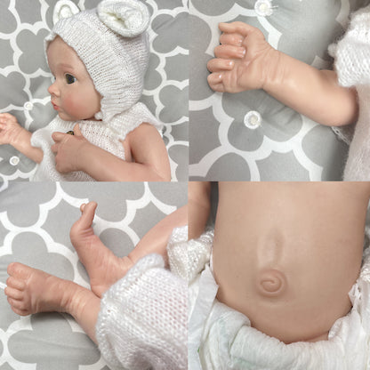 45cm Tutti Solid Silicone Bebe Reborn Girl Genesis Oil Painted Lifelike Newborn Baby Doll Boneca Reborn - Reborn With Love Baby Dolls Store