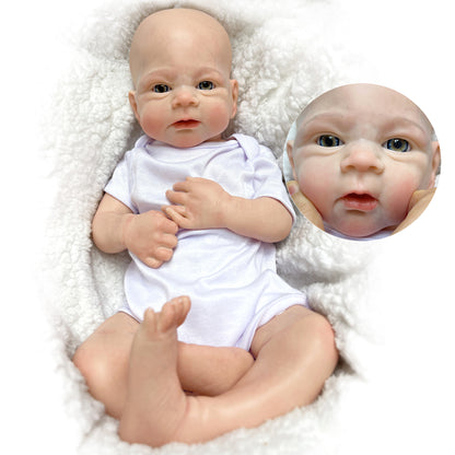 Whole Body Silicone Reborn Doll 45CM Girl Elijah Painted Handmade Soft Solid Baby Doll - Reborn With Love Baby Dolls Store