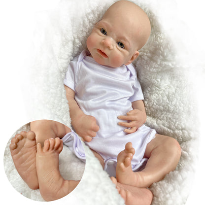 Whole Body Silicone Reborn Doll 45CM Girl Elijah Painted Handmade Soft Solid Baby Doll - Reborn With Love Baby Dolls Store