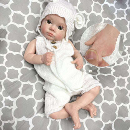 45cm Tutti Solid Silicone Bebe Reborn Girl Genesis Oil Painted Lifelike Newborn Baby Doll Boneca Reborn - Reborn With Love Baby Dolls Store