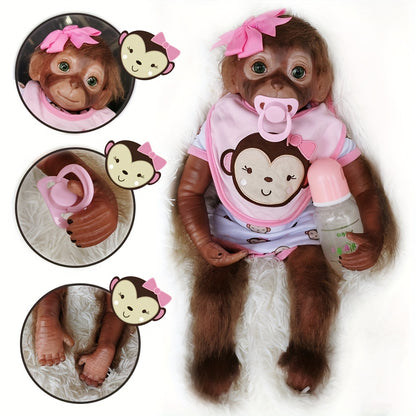 20" Monkey Bebe Reborn Dolls Handmade Cute Reborn Baby Dolls With Soft Touch Toddler Dolls For Kids Birthday Gift - Reborn With Love Baby Dolls Store