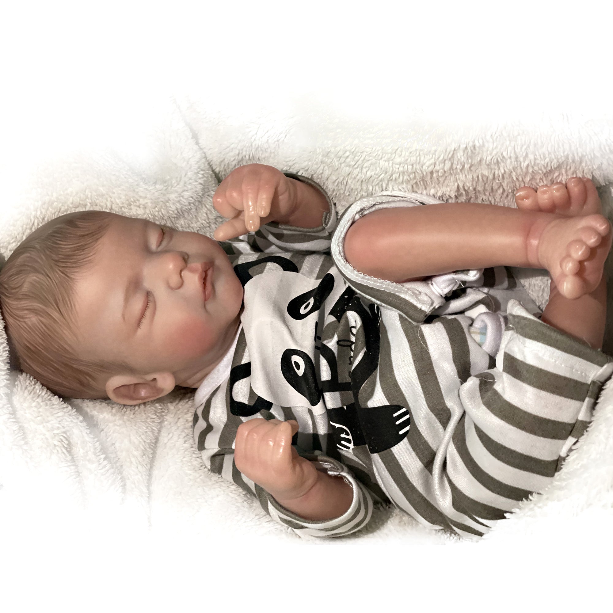 18 Inch Reborn Dolls Sam Painted Realistic Cute Sleeping Bebe Reborn Doll Soft Touch Body Toy For Gift - Reborn With Love Baby Dolls Store