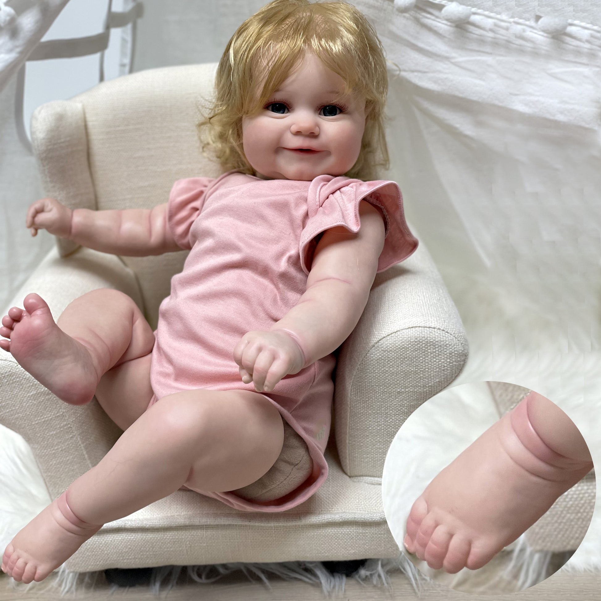 20/24 Inch Lovely Maddie Reborn Bebe With Curly Hair Realistic Bebe Reborn Doll Handmade Silicone Dolls Made In Vinyl - Reborn With Love Baby Dolls Store