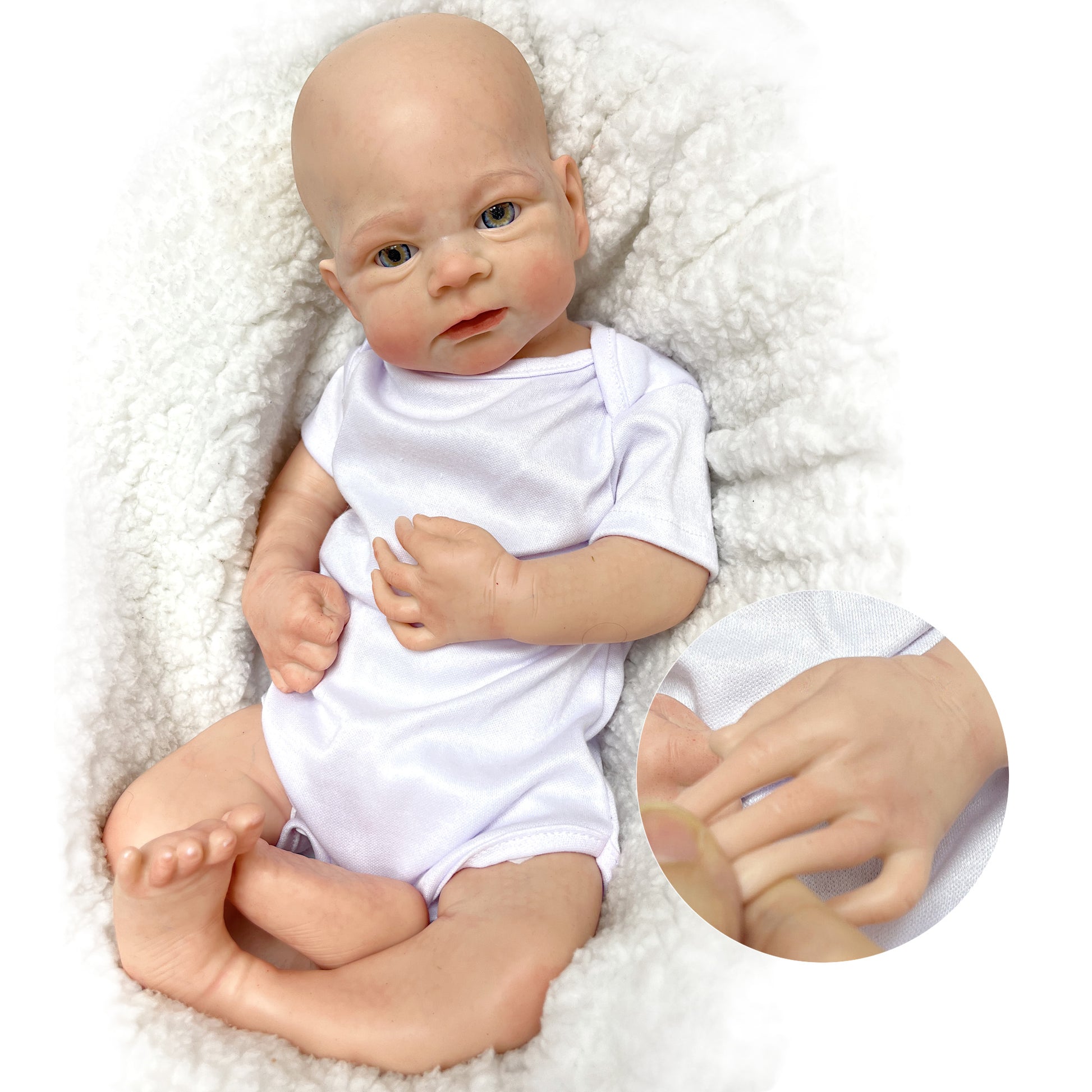 Whole Body Silicone Reborn Doll 45CM Girl Elijah Painted Handmade Soft Solid Baby Doll - Reborn With Love Baby Dolls Store