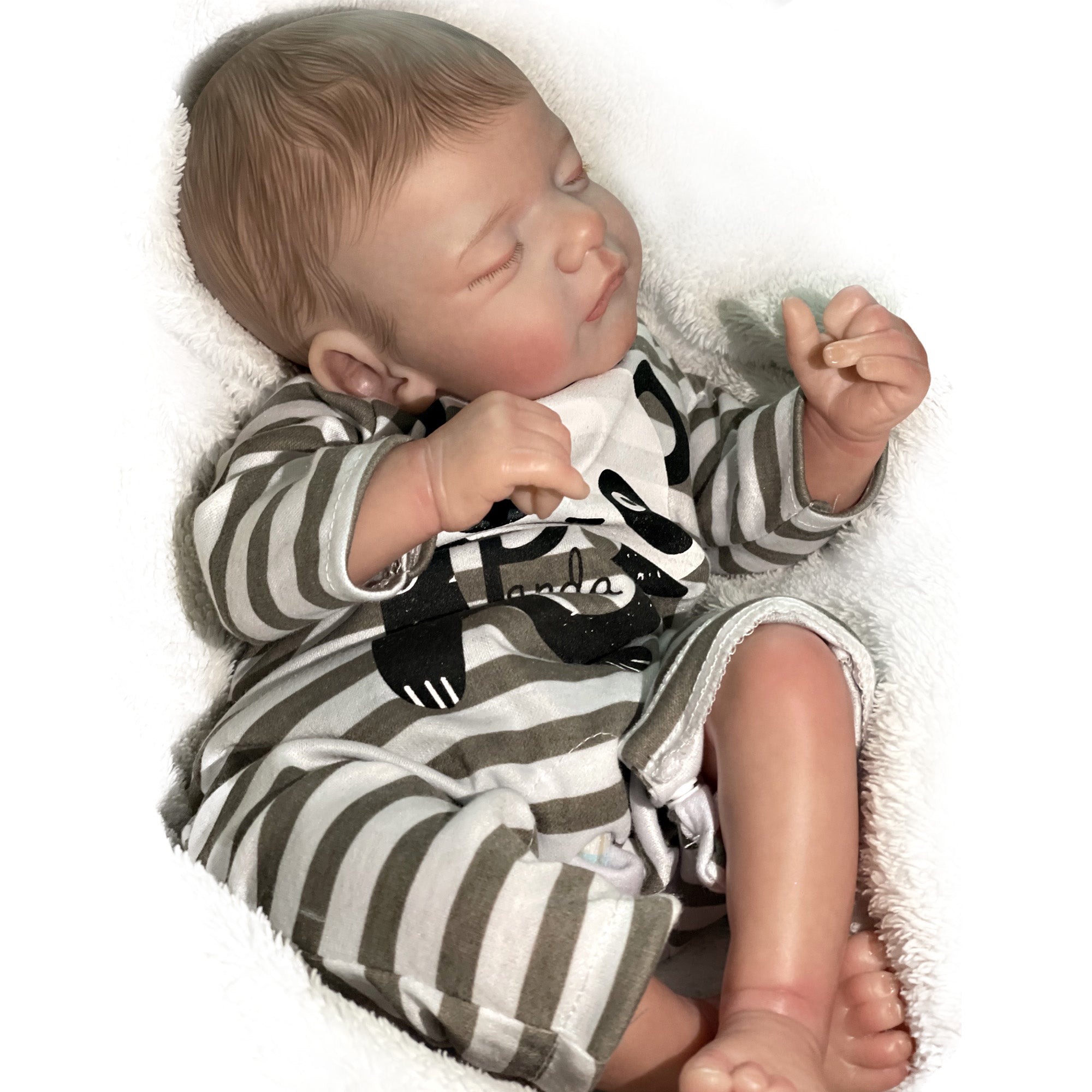 18 Inch Reborn Dolls Sam Painted Realistic Cute Sleeping Bebe Reborn Doll Soft Touch Body Toy For Gift - Reborn With Love Baby Dolls Store