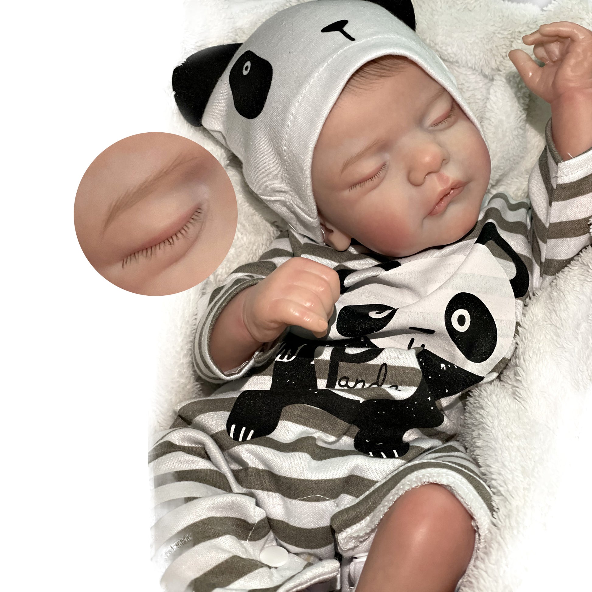 18 Inch Reborn Dolls Sam Painted Realistic Cute Sleeping Bebe Reborn Doll Soft Touch Body Toy For Gift - Reborn With Love Baby Dolls Store