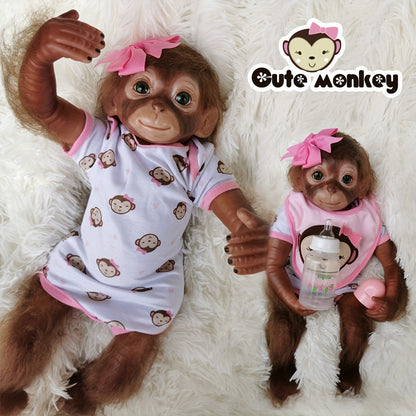 20" Monkey Bebe Reborn Dolls Handmade Cute Reborn Baby Dolls With Soft Touch Toddler Dolls For Kids Birthday Gift - Reborn With Love Baby Dolls Store