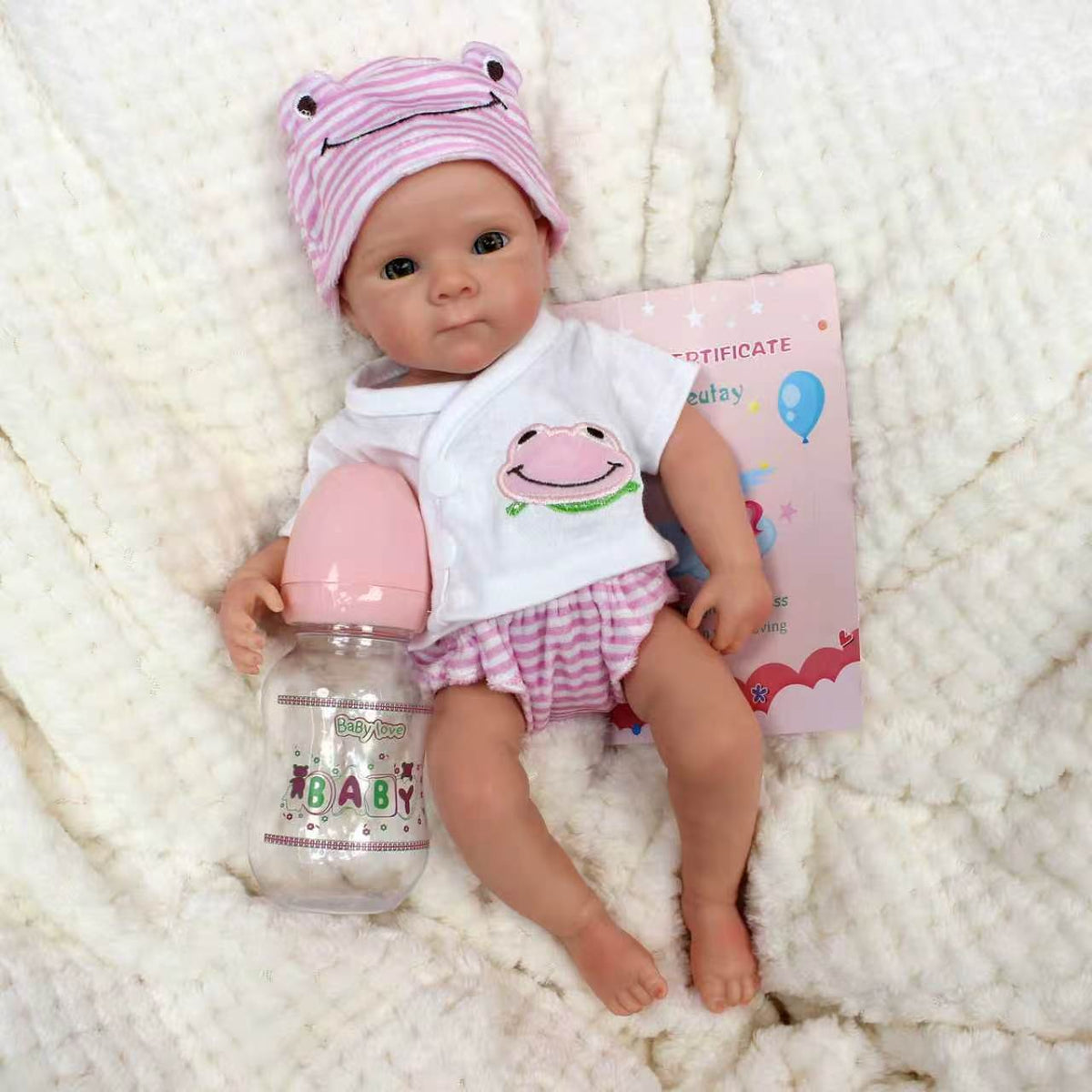 Gileutay 12 inch Full Body Silicone Baby Doll Girl Lifelike Reborn Baby Dolls Realistic Newborn Dolls that Look Like Real Life Babies