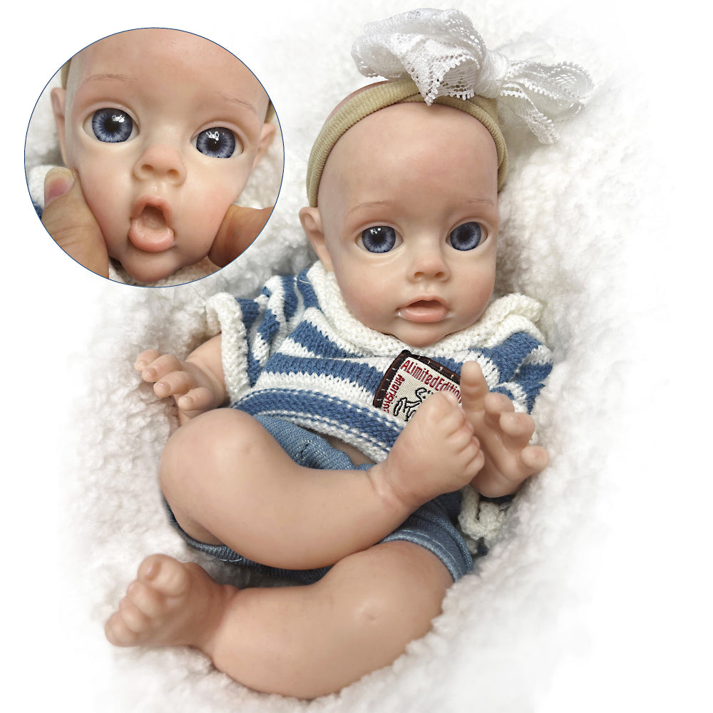 Boy 25CM Reborn Dolls Full Body Solid Silicone Handmade Painted Reborn Baby Doll - Reborn With Love Baby Dolls Store