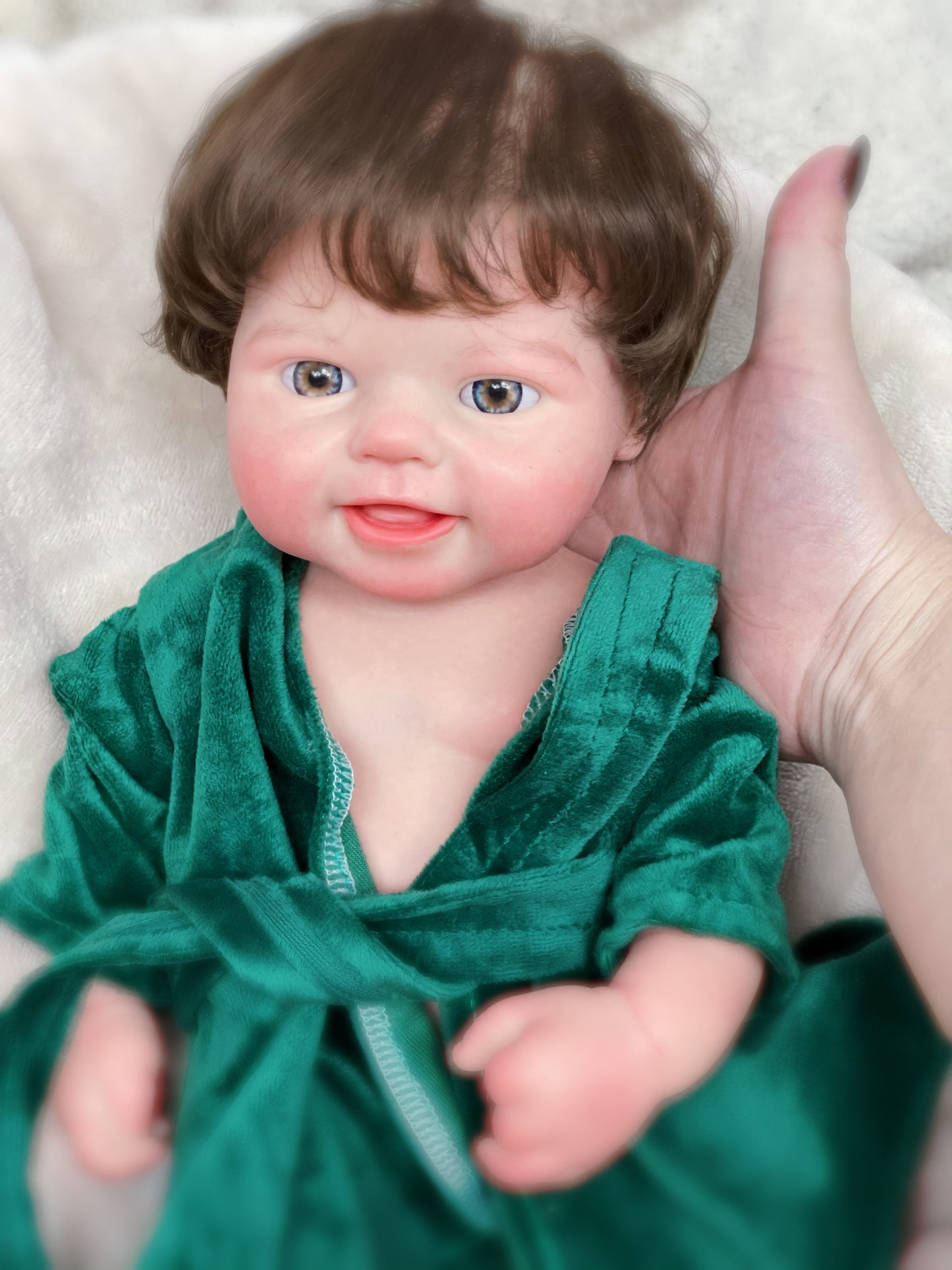 15 Inch Lovely Reborn Doll Full Solid Silicone Top Quality Baby With Lifelike Hand Rooted Hair For Birthday Surprise